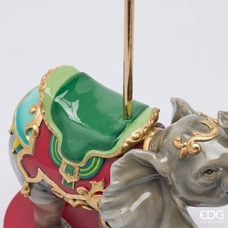 EDG Enzo De Gasperi Elefante Giostra Natalizio H44x35x17 cm Grigio – Decorazione di Natale