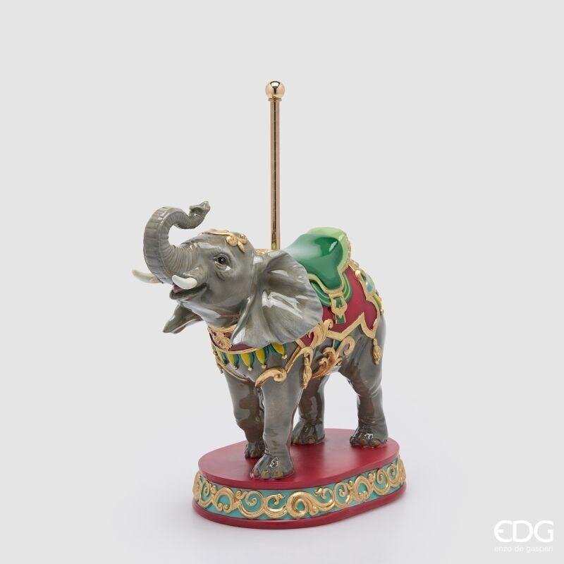EDG Enzo De Gasperi Elefante Giostra Natalizio H44x35x17 cm Grigio – Decorazione di Natale