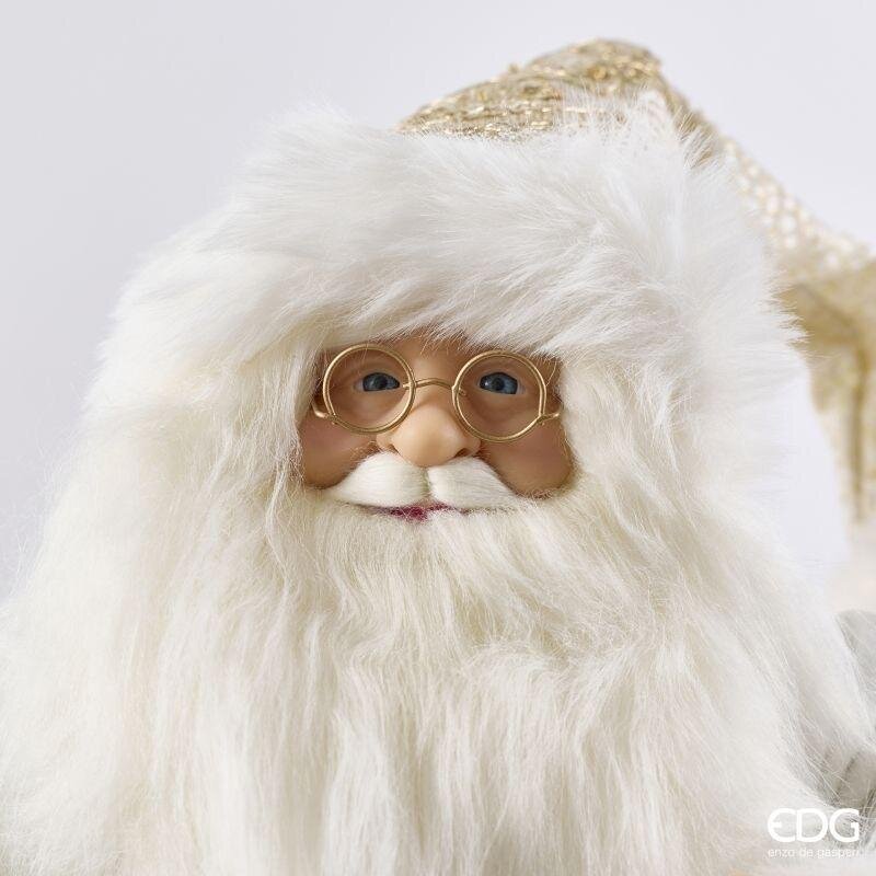 EDG Enzo De Gasperi Christmas Father Christmas Decoration White Gold H46 cm – Christmas Decoration