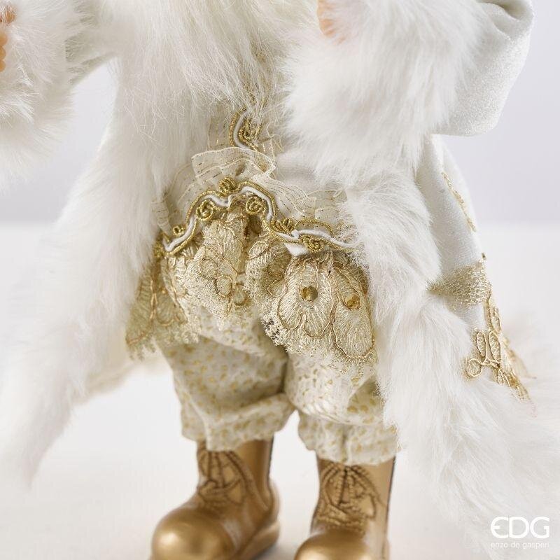 EDG Enzo De Gasperi Father Christmas Decoration White Gold H31 cm – Christmas Decoration