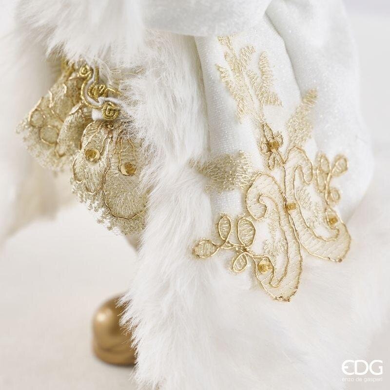 EDG Enzo De Gasperi Father Christmas Decoration White Gold H31 cm – Christmas Decoration