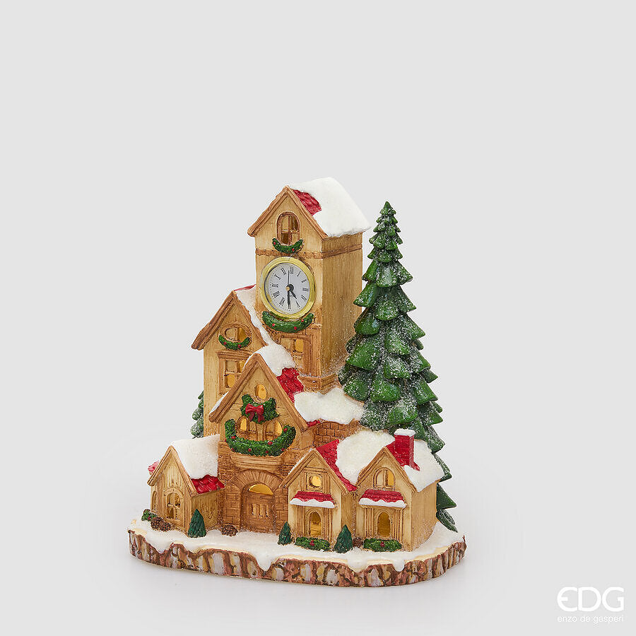 EDG Enzo De Gasperi Cuckoo Home Decor with LED Brown 26x17xH28 cm – Christmas Decoration