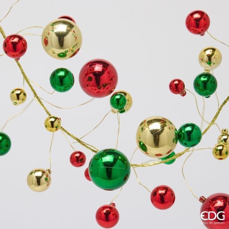 EDG Enzo De Gasperi Festone Natalizio Palle Mix 100 Elementi H180 cm Verde Rosso – Decorazione di Natale