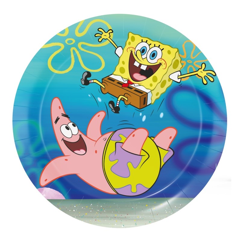 big party big party piatti carta spongebob d 18 cm cf 8 pz ean 8435743003315