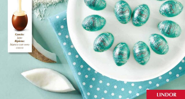 Lindt Lindor Milk Chocolate and Coconut Eggs 500 Gr