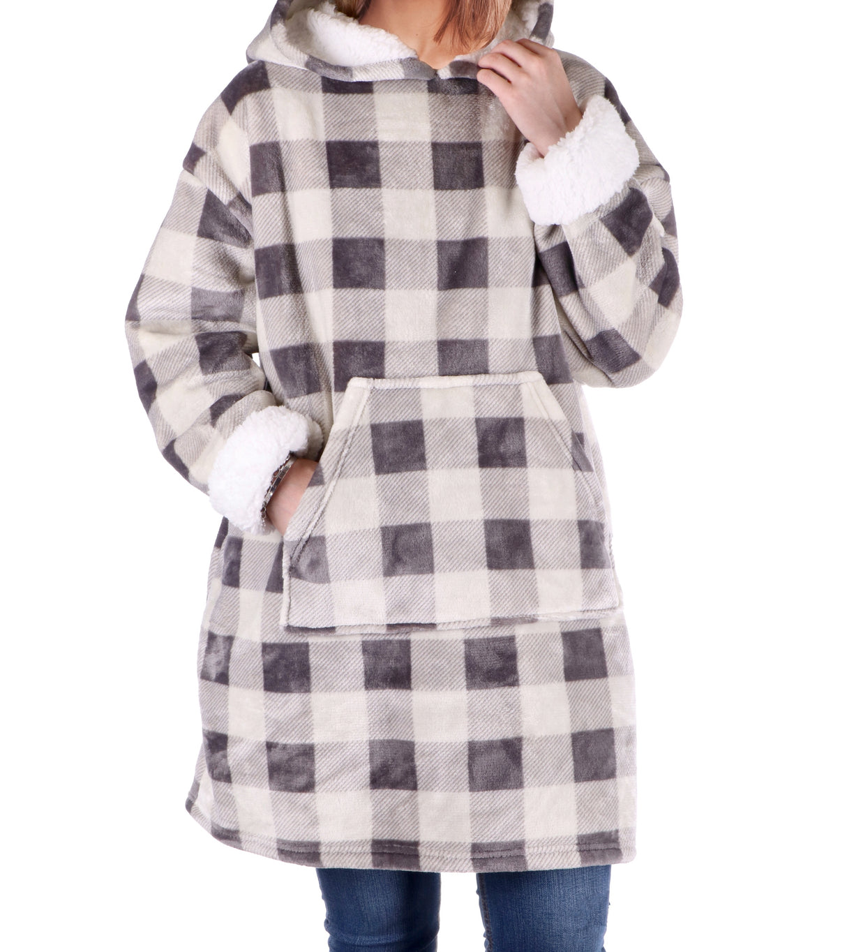 regalo italiano regalo italiano felpa natale plaid flanella sherpa ass bianco rosso 1 pz ean 8021785858657