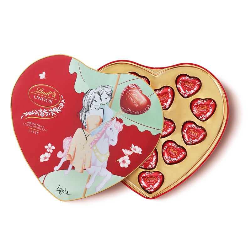 Lindt Lindor Milk Chocolate Heart Tin 250 Gr