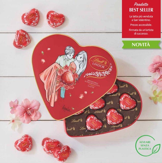 Lindt Lindor Milk Hearts Tin 110 Gr