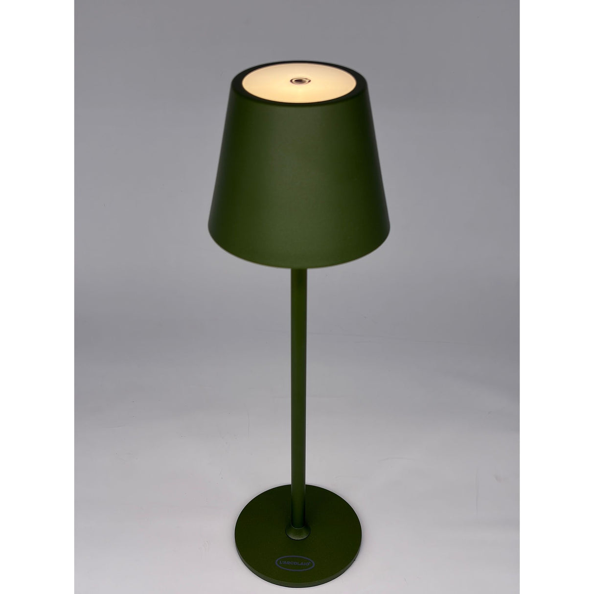 L'Arcolaio Rechargeable Touch LED Lamp H 38 Cm 10 x 10 Cm IP54 Round Pro Olive