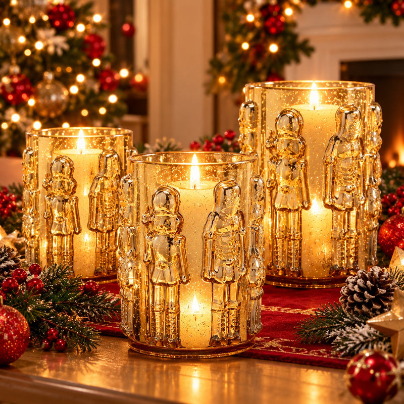 EDG Enzo De Gasperi Soldatino Vase Cylinder Gold H25 Ø15 cm – Christmas Decoration
