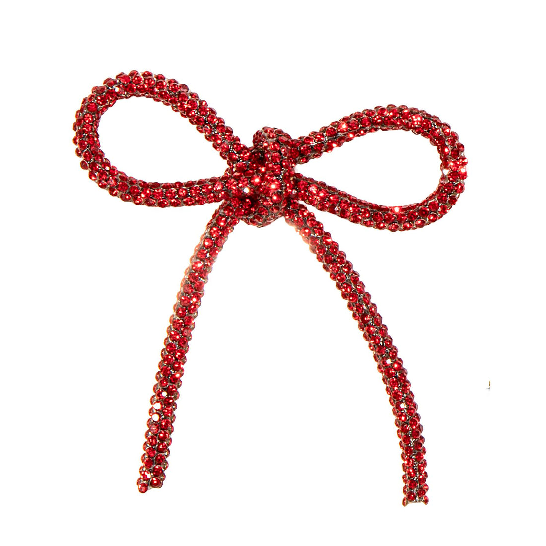 Piovaccari Christmas Bow Bows with Diamonds Red 6.5xH7 cm – Decorative Bow with Diamonds for Christmas Trees, Decorations and Gift Wrapping