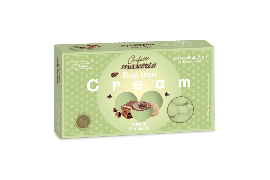 maxtris maxtris confetti bon bon cream gianduia nuance pea green 900 gr ean 8022470873603