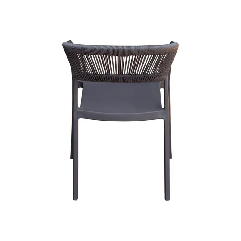 Moia Greenwood Lione Polypropylene Armchair with Anthracite Rope – Stackable UV Resistant Outdoor Chair