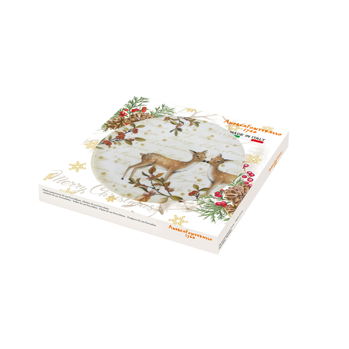 tognana tognana piatto panettone cinzia bamby natale 31 cm porcellana multicolor ean 8056444449778