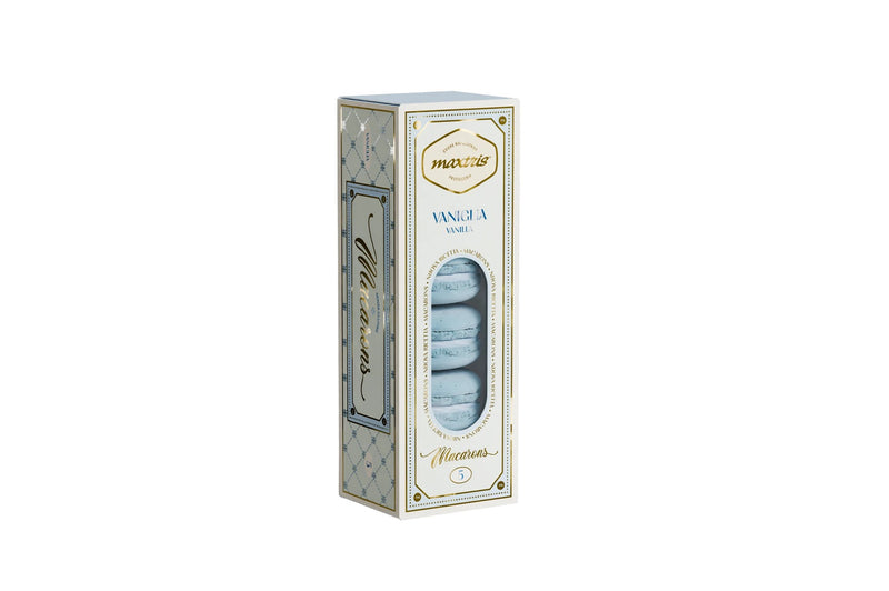 Maxtris Macarons Vaniglia 70 g 5 Pezzi – Dolcetti Macarons al Gusto Vaniglia per Feste, Confettate e Idee Regalo