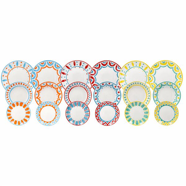 Tognana Madison Vietri Table Service 18 Pieces Multicolor Porcelain