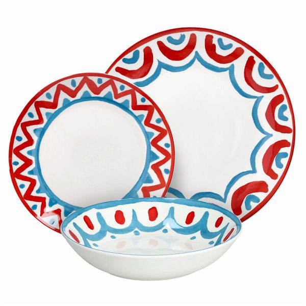 Tognana Madison Vietri Table Service 18 Pieces Multicolor Porcelain