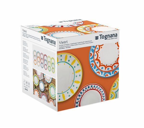 Tognana Madison Vietri Table Service 18 Pieces Multicolor Porcelain