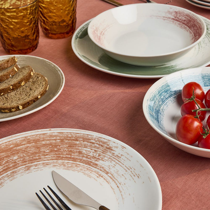 Tognana Madison Nanami 18-Piece Porcelain Tableware Set Multicolour – Complete Table Setting for 6 Persons
