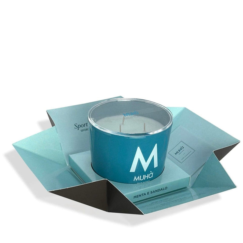Muhà Fragranced Candle Mint and Sandalwood 270 g Ø8.9xH9.5 cm – Aromatic Decorative Candle for the Home and Gift Idea