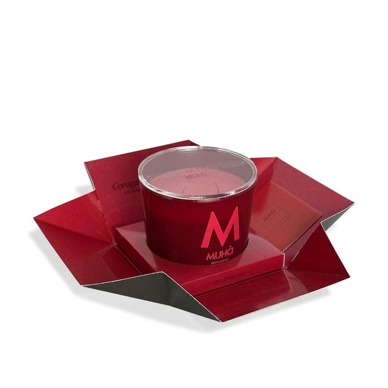 Muhà Pomegranate Scented Candle 500 g Ø10.5xH11.9 cm – Aromatic Decorative Candle for the Home and Gift Idea