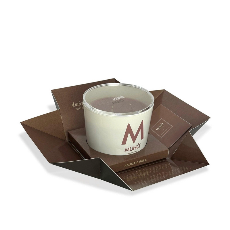 Muhà Candela Profumata Acqua e Sale 500 g Ø10,5xH11,9 cm – Candela Aromatica Decorativa per la Casa e Idea Regalo