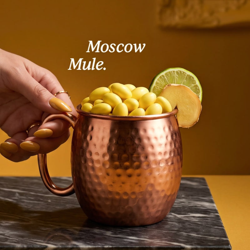 Maxtris Sugared Almonds Mixology Moscow Mule 500 g – Yellow Sugared Almonds with White Chocolate and Liqueur-Filled Liquorous Heart