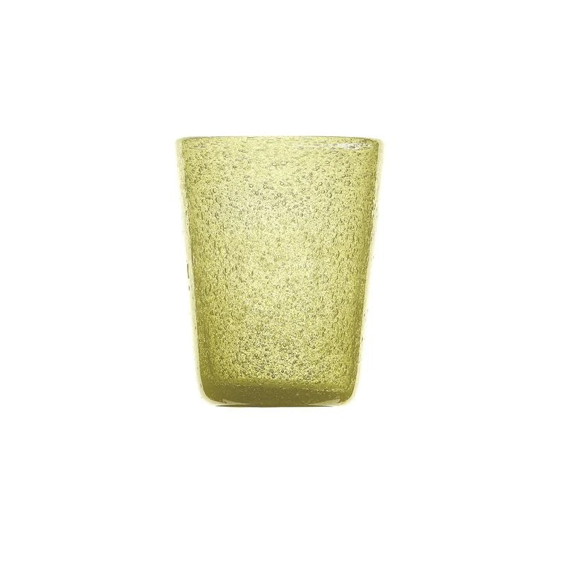 Zani Serafino Memento Tumbler Kiwi Water Glass in Colored Glass