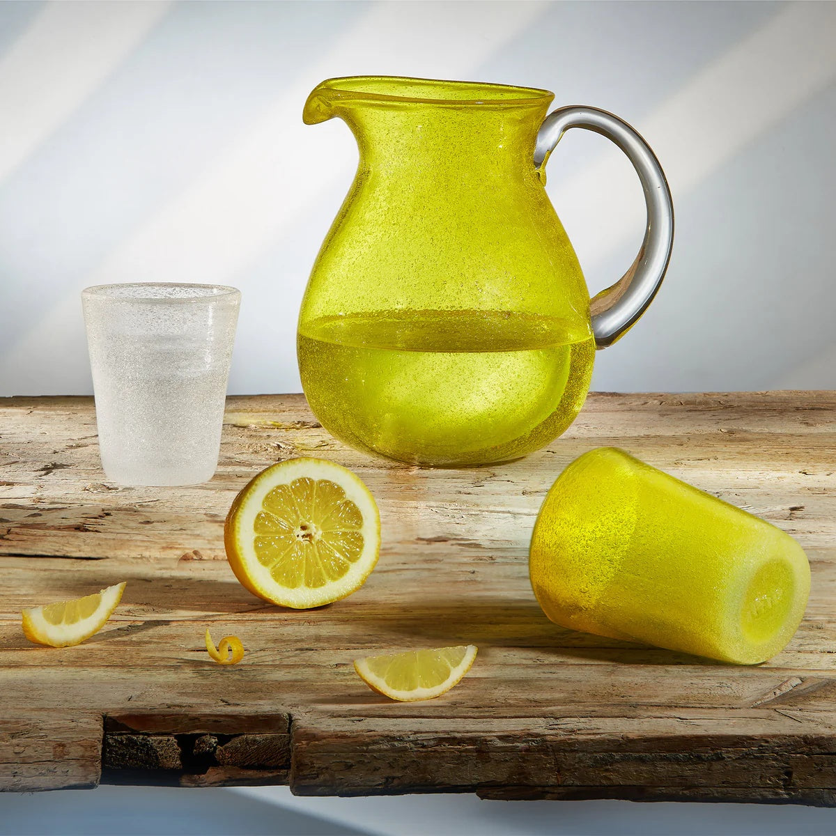 Zani Serafino Memento Yellow Transparent Water Glass 30cl in Glass Paste