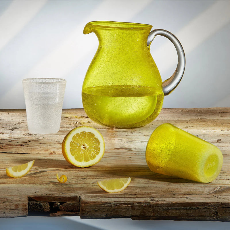 Zani Serafino Memento Yellow Transparent Water Glass 30cl in Glass Paste