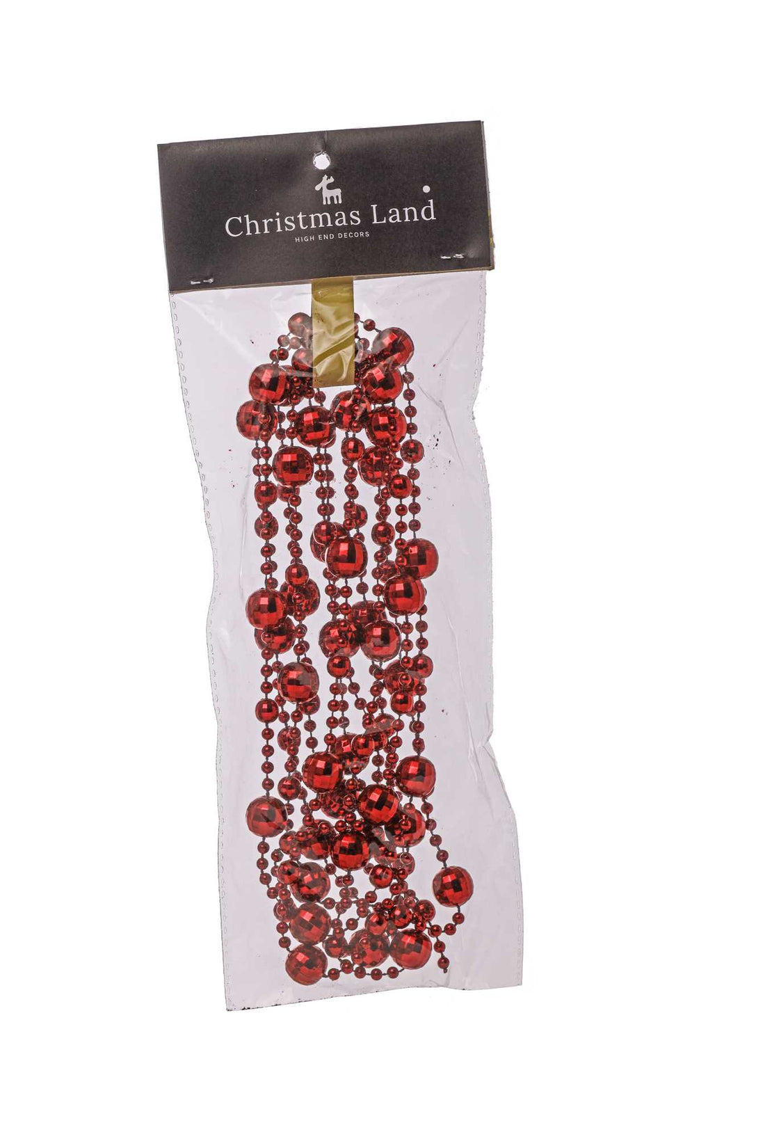 ARPIMEX Christmas Necklace Plastic Pearls D 14 Mm 2.7 Mt Red