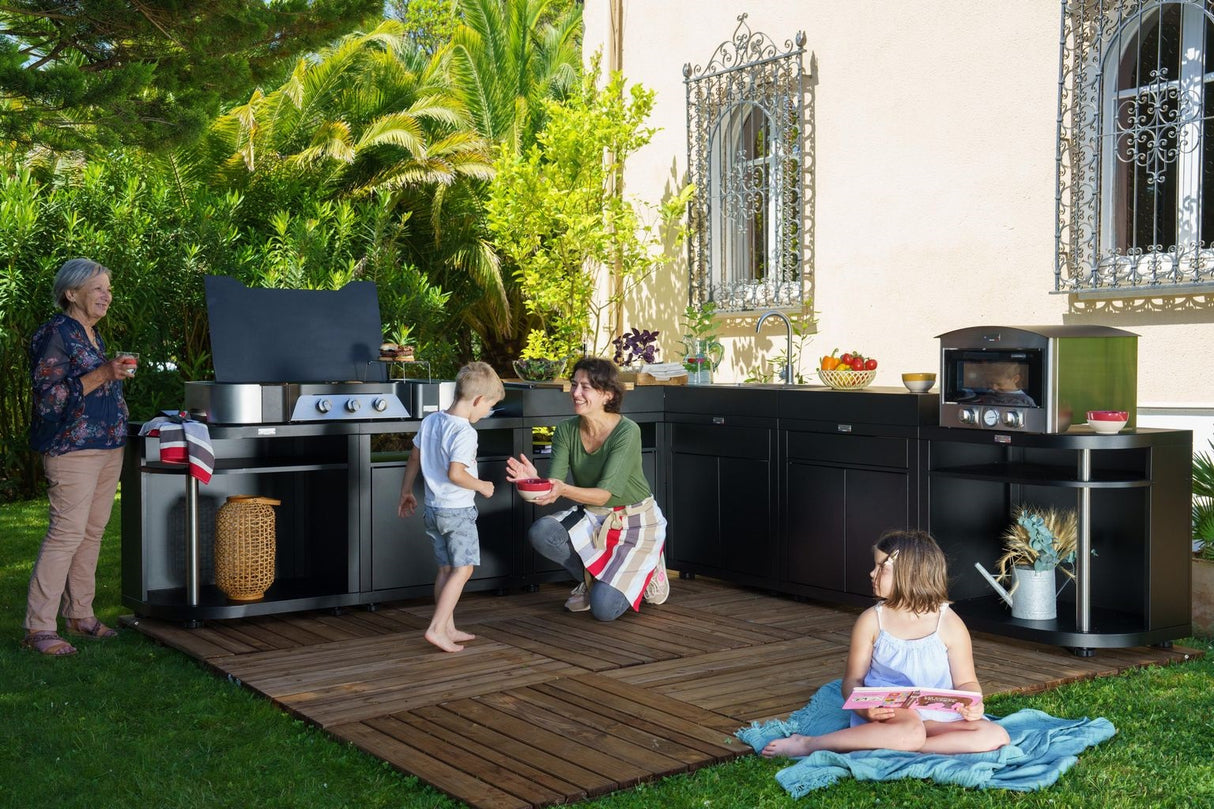 le marquier le marquier plancha francaise gas con carrello coperchio e portaspezie acciaio ean 3339380161122