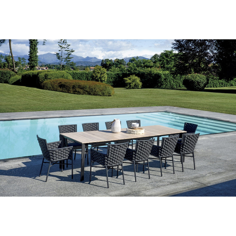 Moia Greenwood Arenzano Extendable Anthracite Wood Effect 211/276 cm