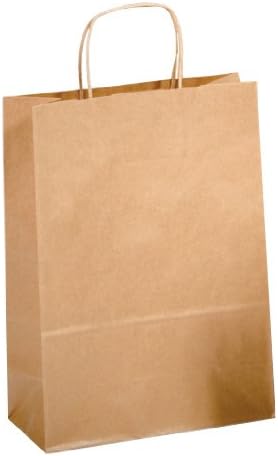 Saul Sadoch Conf. 25 Pcs x Brown Paper Envelopes with Twisted Handle 26x12x36 cm