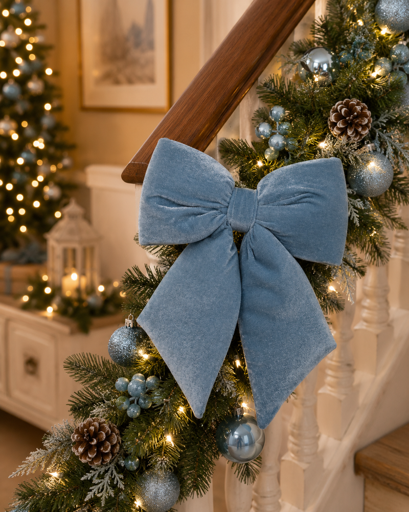 ARPIMEX Christmas Bow Velvet 13.5 x 10 cm Blue