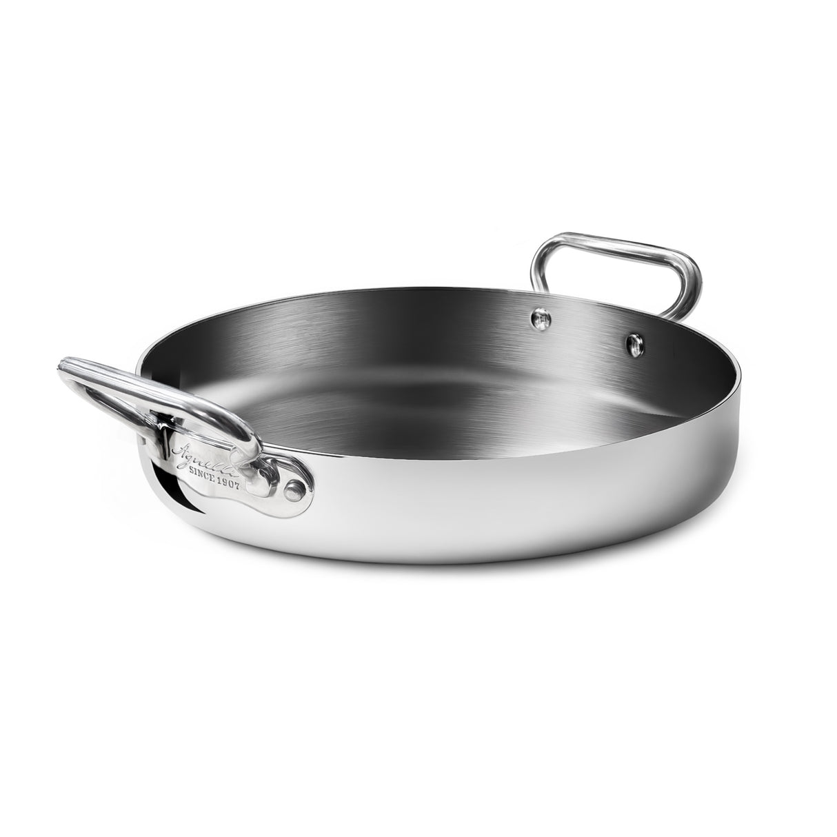 AGNELLI Aluinox 3PLY Casserole with 2 Stainless Steel Handles 28x6 Cm