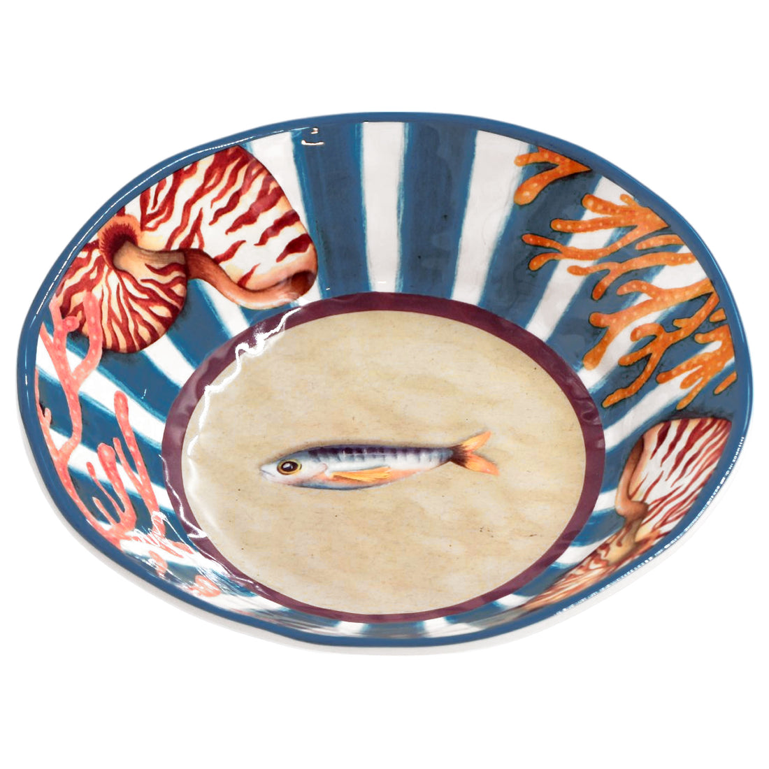 ROSE & TULIPS Coastal Set of 2 Deep Plates D 21 cm Coral Alice Melamine