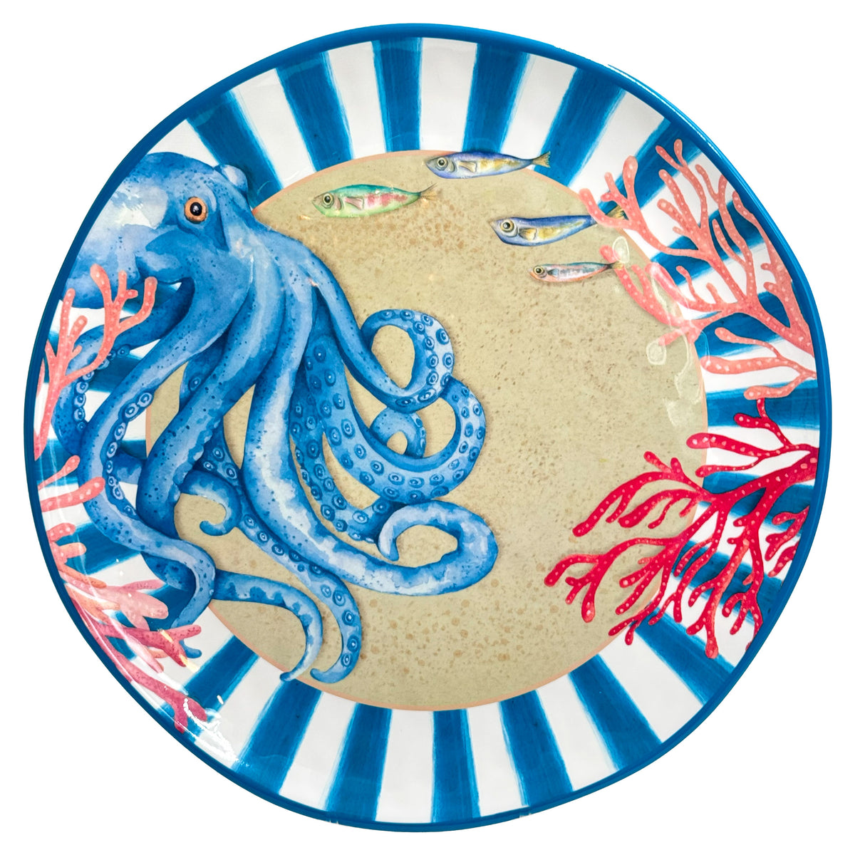 ROSE & TULIPS Coast Round Tray D 42 Cm Octopus Melamine