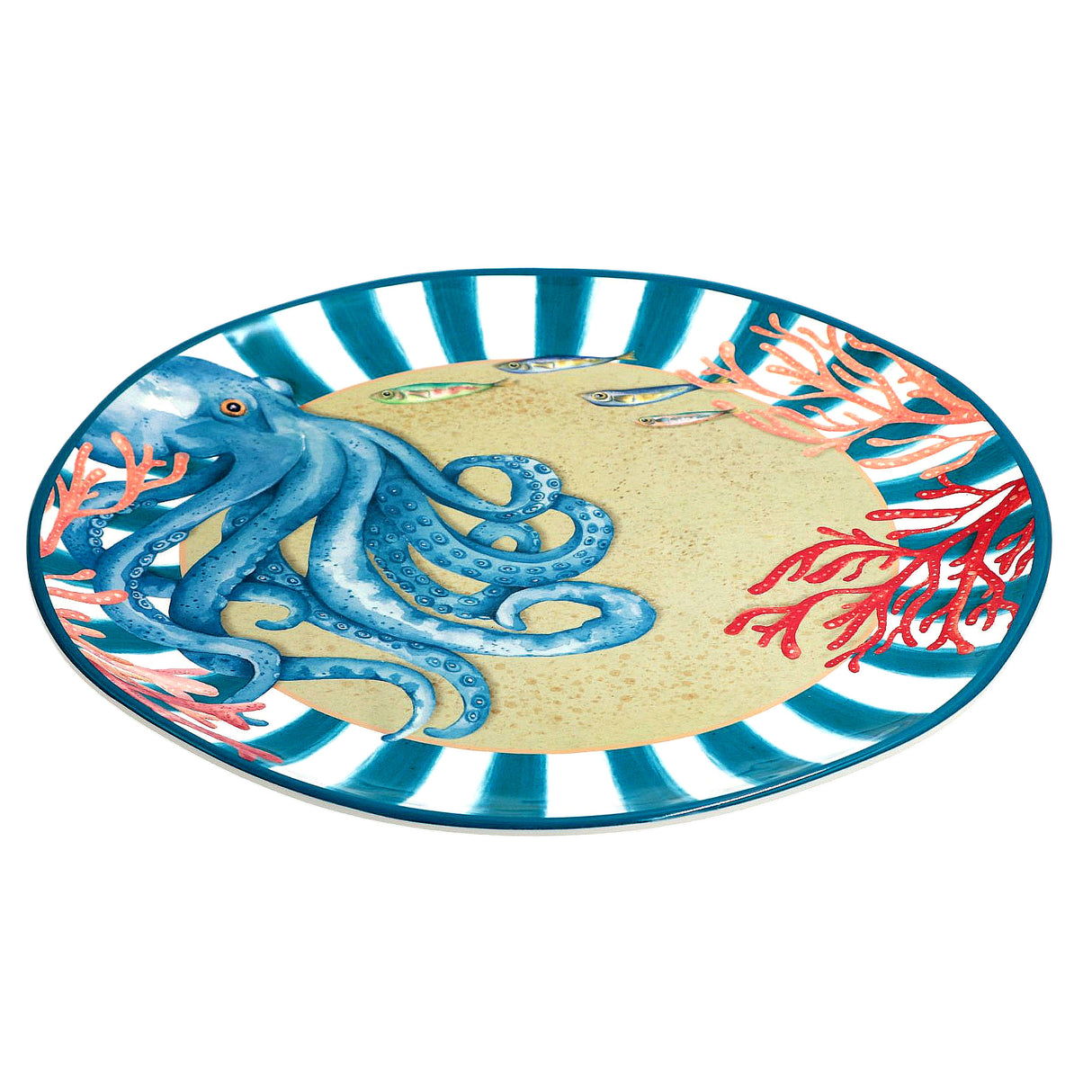 ROSE & TULIPS Coast Round Tray D 42 Cm Octopus Melamine