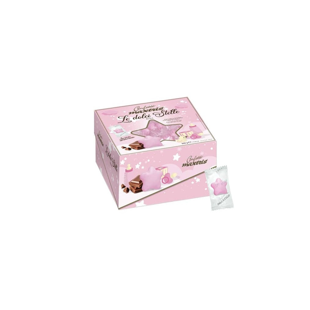 Maxtris Sugared Almonds Sweet Stars Pink 500gr