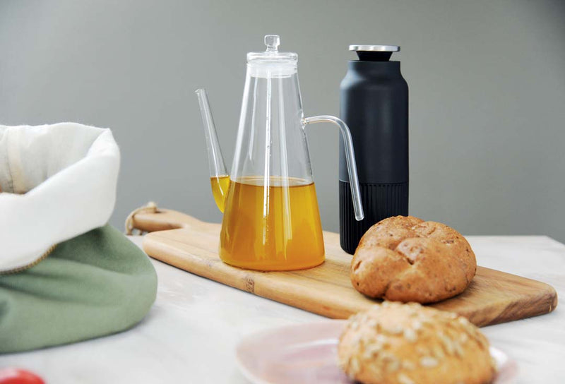 WD Lifestyle Oliera Acetiera in Vetro Borosilicato 400 ml – Dosatore per Olio e Aceto da Tavola