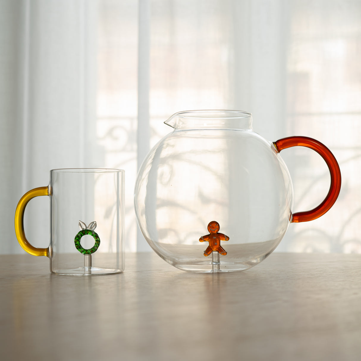 WD LifeStyle Borosilicate Glass Cup Cc 420 Ml Christmas Wreath Decoration