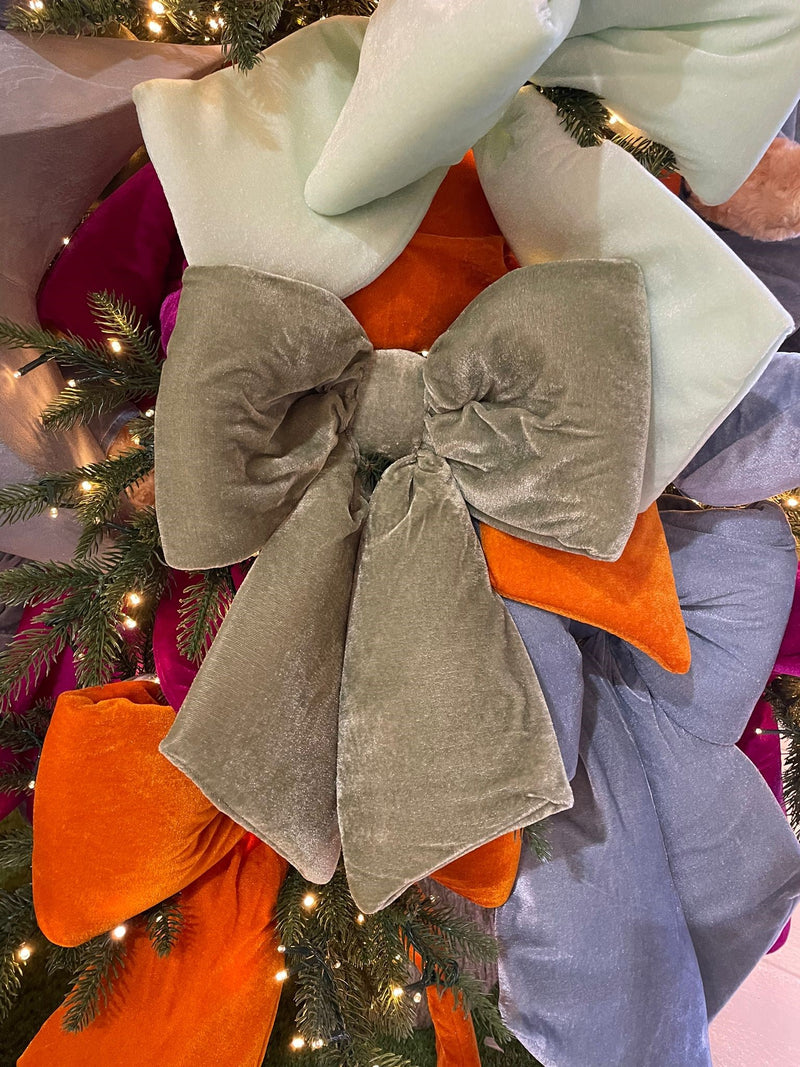 ARPIMEX Christmas Bow Velvet 40 Cm Light Green