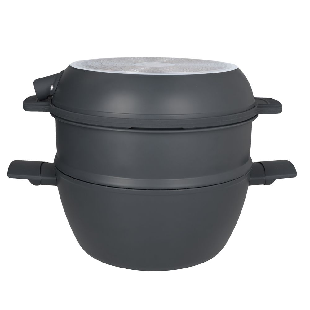Tognana Batteria di Pentole 11 Pezzi Modulo Dark Grey in Alluminio Beige – Set Pentole e Casseruole per la Cucina