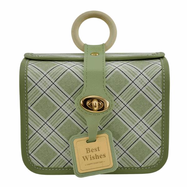 The Arcolaio Small Vintage Green Rectangular Basket 17.8x12.7x14 cm