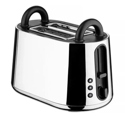 Alessi Toru Black Toaster in Stainless Steel and Thermoplastic Resin
