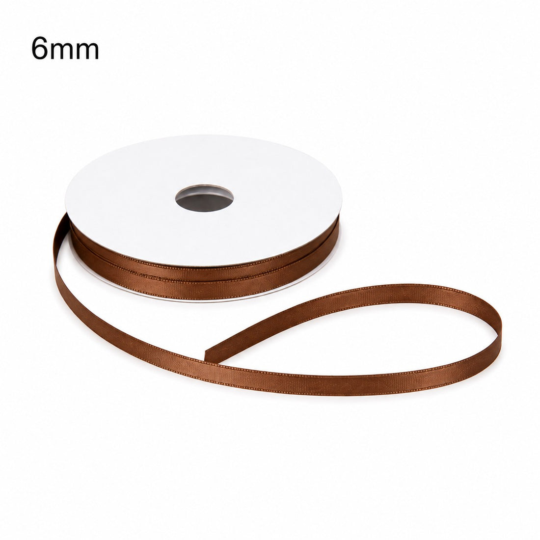 ETM Double Satin Ribbon Mocha Mousse Colour 6 mm x 50 m
