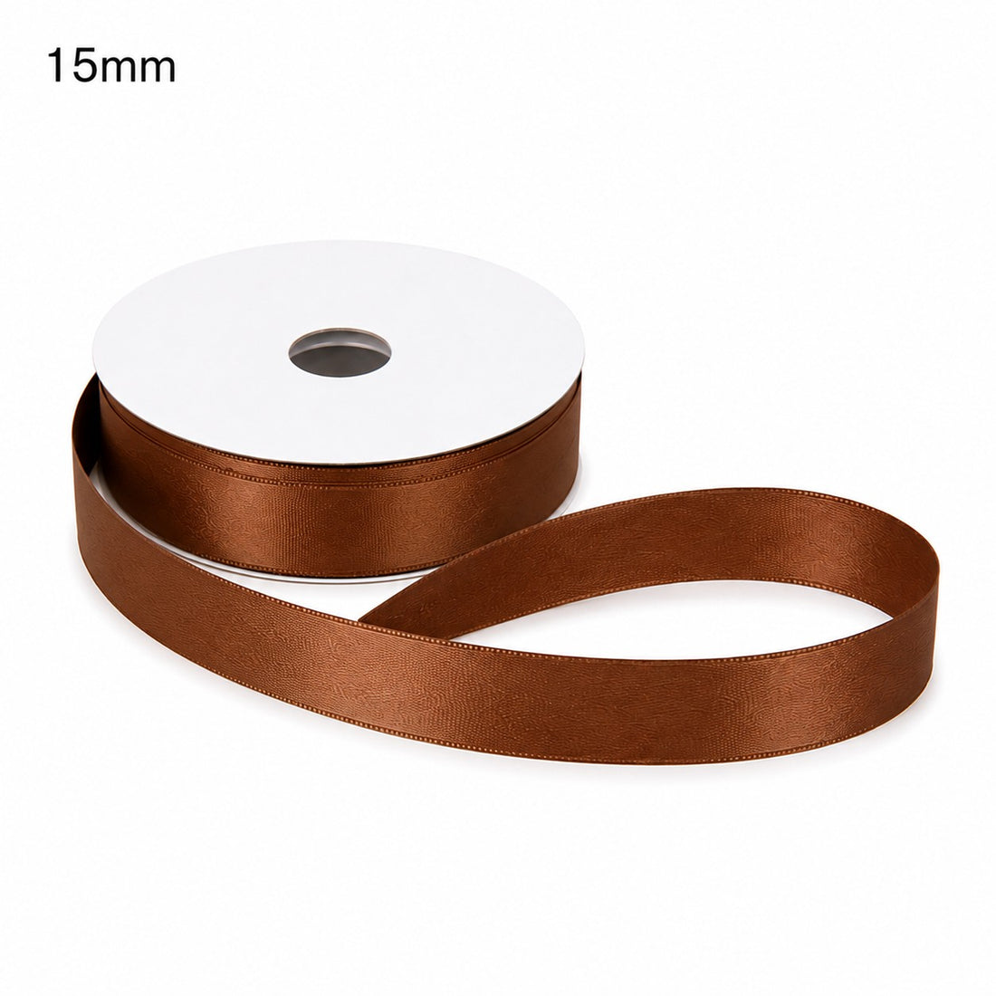 ETM Double Satin Ribbon Mocha Mousse Colour 15 mm x 50 m