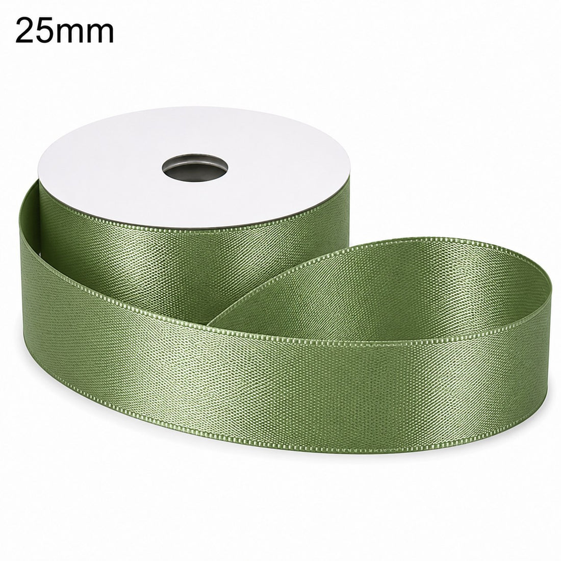 ETM Double Satin Ribbon Sage Green 25 mm x 50 m