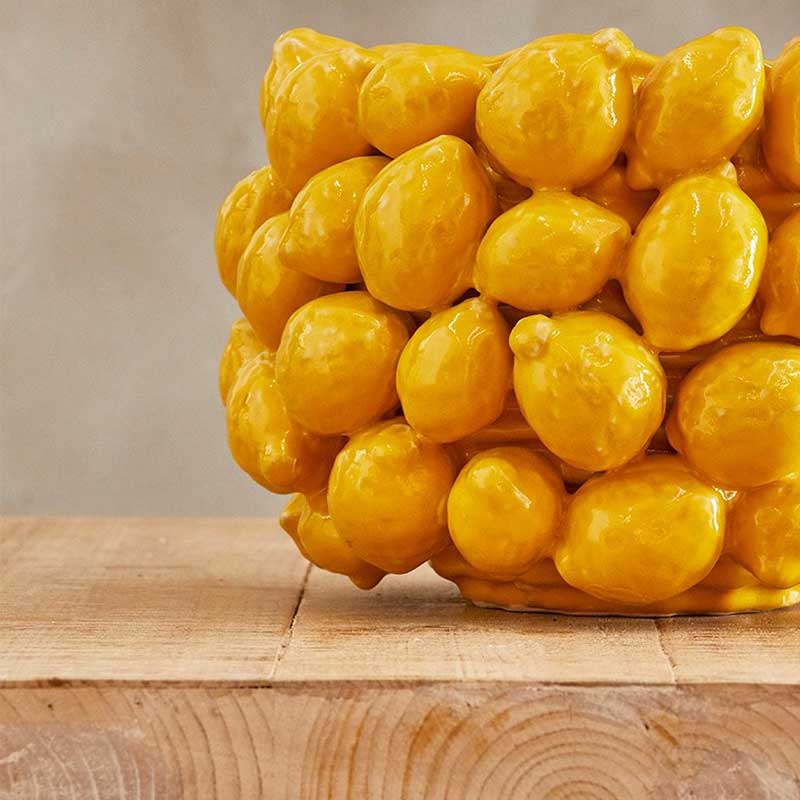 EDG Enzo De Gasperi Chakra Lemon Vase H 19 Cm D 28 Cm 36 Fruits Yellow